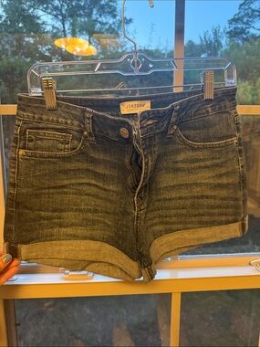 Just USA Dark Blue Rolled Hem Denim Shorts